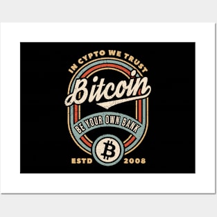 Bitcoin - Vintage - IN CRYPTO WE TRUST Posters and Art